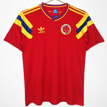 1990 Colombia Away Red Retro Soccer Jersey