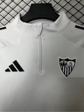 25-26 Sevilla White Half Pull Sportswear Top #半拉上衣