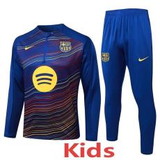 25-26 BAR Royal blue Kids Half Pull Tracksuit #E25174(童装)(半拉链)