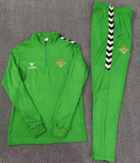 25-26 Real Betis Green Half Pull Tracksuit (Pants Have Pocket)(半拉链)
