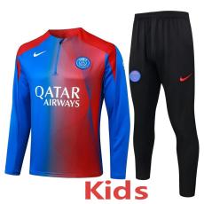 25-26 PSG Blue Red Kids Half Pull Tracksuit #E25188(童装)(半拉链)