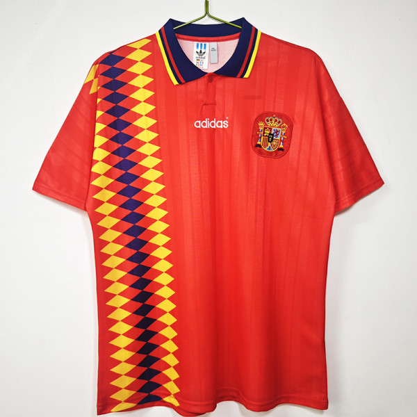 1994 Spain Home Red Retro Soccer Jersey