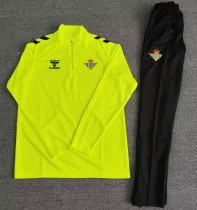 25-26 Real Betis Fluorescent green Half Pull Tracksuit (Pants Have Pocket)(半拉链)