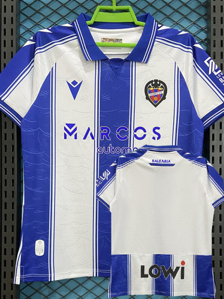 25-26 Levante UD Away Fans Soccer Jersey (黑色背下广告)