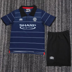 1999-2000 Man Utd Away Kids Retro Soccer Jersey