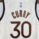 25-26 WARRIORS CURRY #30 Khaki City Edition Top Quality Hot Pressing NBA Jersey (V领)