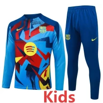 25-26 BAR Light blue Kids Half Pull Tracksuit #E25202(童装)(半拉链)