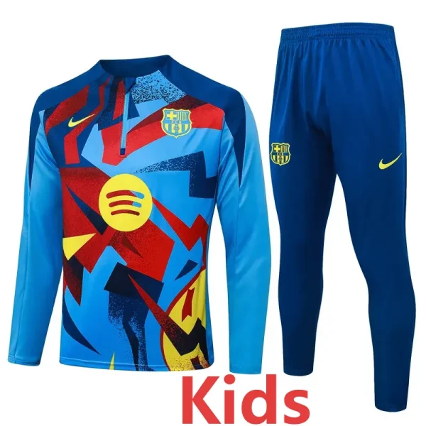 25-26 BAR Light blue Kids Half Pull Tracksuit #E25202(童装)(半拉链)