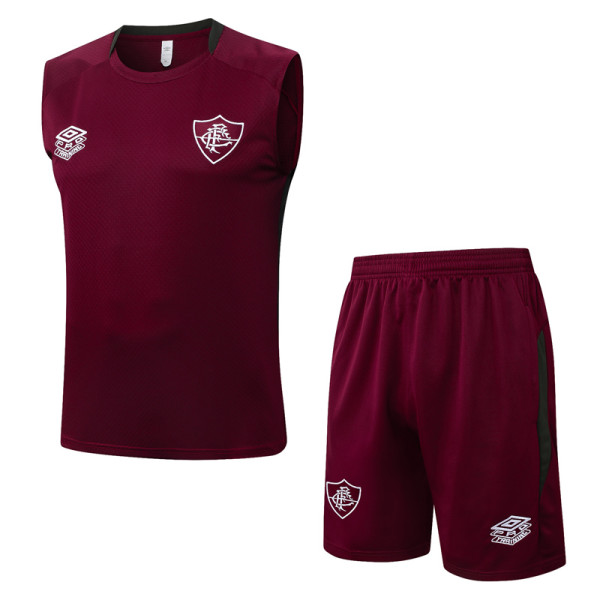 25-26 Fluminense Jujube red Tank top and shorts suit #D25270