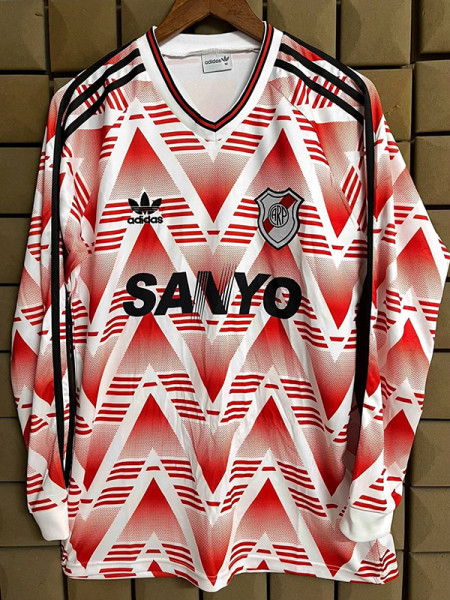 1992-1993 River Plate Home Long Sleeve Retro Soccer Jersey (长袖)