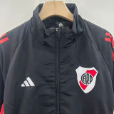 25-26 River Plate Black Windbreaker #刺绣