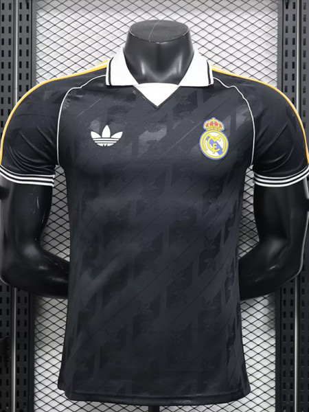 25-26 RMA Black Casual Edition Player Version Training Shirts (黄边)
