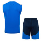 26-27 Cruzeiro Fancy blue Tank top and shorts suit #D26006