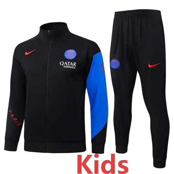 25-26 PSG Black Kids Jacket Tracksuit # E25227(童装)