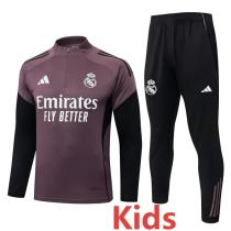 25-26 RMA Gray Purple Kids Half Pull Tracksuit #E25236(童装)(半拉链)