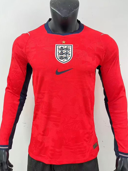 26-27 England Away Long Sleeve Player Version Soccer Jersey (长袖球员)