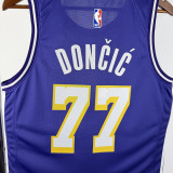 25-26 Lakers DONCIC #77 Purple Top Quality Hot Pressing NBA Jersey (Trapeze Edition) 飞人版