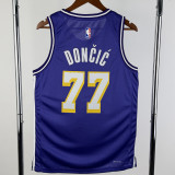 25-26 Lakers DONCIC #77 Purple Top Quality Hot Pressing NBA Jersey (Trapeze Edition) 飞人版