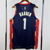 25-26 Cleveland Cavaliers HARDEN #1 Royal blue Retro Top Quality Hot Pressing NBA Jersey (V领)