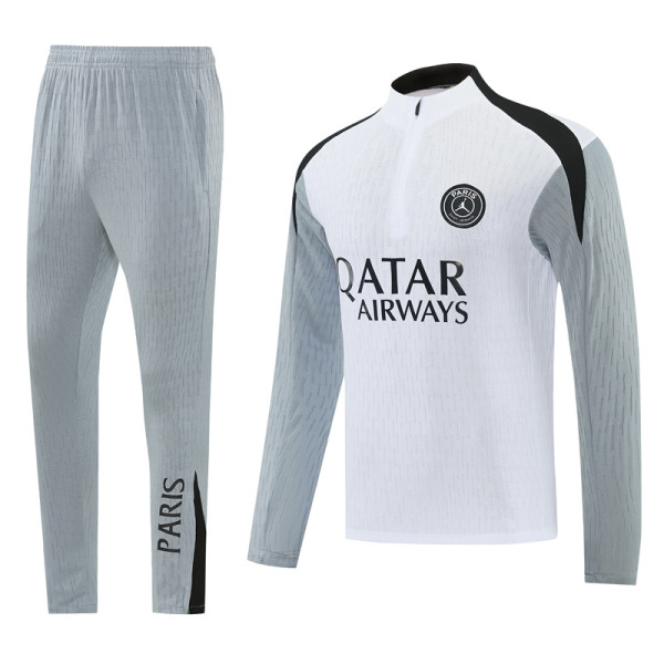 26-27 PSG White Gray Half Pull Tracksuit (半拉链)