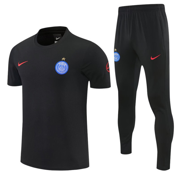 26-27 PSG Black Short shirts and Long trousers Suit (圆领)