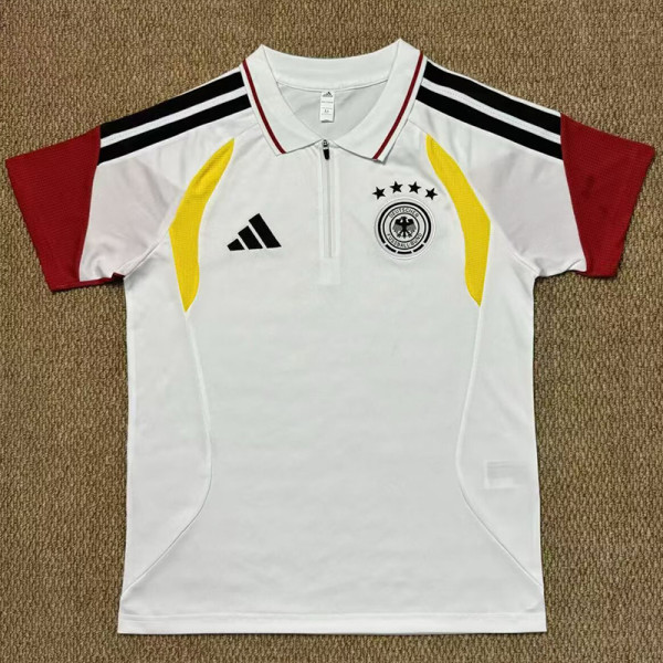 26-27 Germany White Polo Short Sleeve (半拉链)