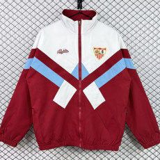 1990-1992 Sevilla White Red Retro Windbreaker