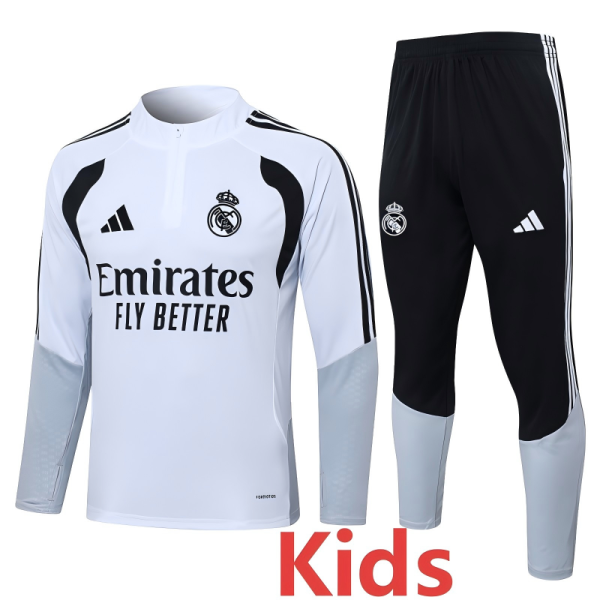 26-27 RMA White Kids Half Pull Tracksuit #E26016(童装)(半拉链)
