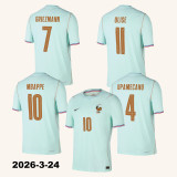 26-27 France Away Long Sleeve Soccer Jersey (长袖)