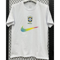 T296 Brazil White High Quality Casual T-Shirt