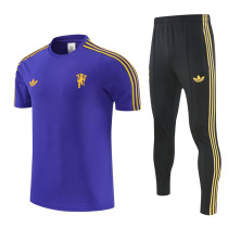 26-27 Man Utd Purple Short shirts and Long trousers Suit (圆领)