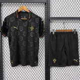 25-26 Portugal Black Special Edition Kids Soccer Jersey (有领)
