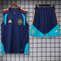 26-27 Spain Royal blue Tank top and shorts suit