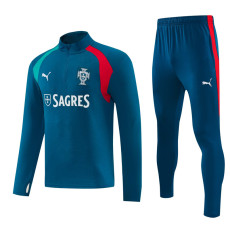 26-27 Portugal Lake blue Half Pull Tracksuit (半拉链)