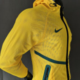 2026 World Cup Brazil Yellow Walkout Jacket (Hooded) #单上衣