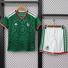 26-27 Mexico Home Kids Soccer Jersey