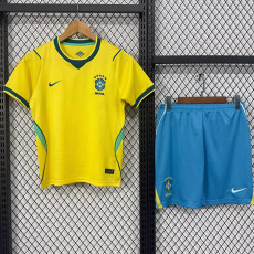 26-27 Brazil Home Kids Soccer Jersey