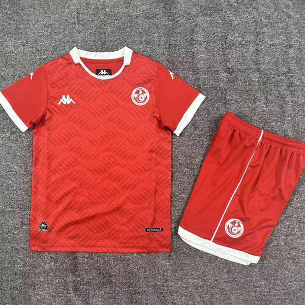 26-27 Tunisia Home Kids Soccer Jersey