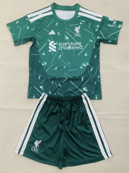 26-27 LIV Green Goalkeeper Kids Soccer Jersey