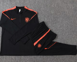 26-27 Netherlands Black Half Pull Tracksuit #B26043(半拉链)