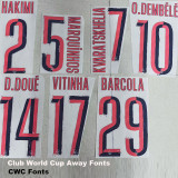 25-26 PSG Away 2 stars Fans Soccer Jersey (Embroidered 刺绣2星)
