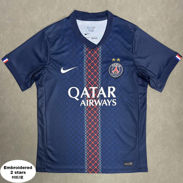 25-26 PSG Home 2 stars Fans Soccer Jersey (Embroidered 刺绣2星)
