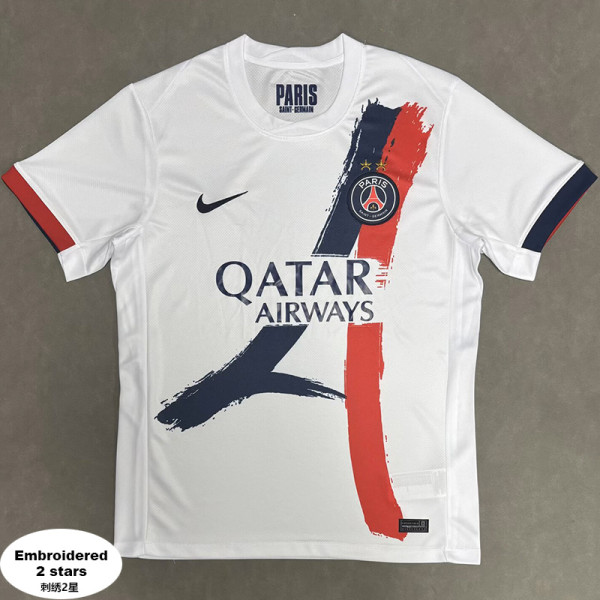 25-26 PSG Away 2 stars Fans Soccer Jersey (Embroidered 刺绣2星)