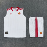25-26 Man Utd White red Tank top and shorts suit