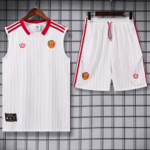 25-26 Man Utd White red Tank top and shorts suit