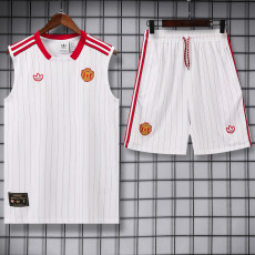 25-26 Man Utd White red Tank top and shorts suit