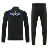 26-27 Brazil Black Half Pull Tracksuit (半拉链)