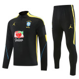 26-27 Brazil Black Half Pull Tracksuit (半拉链)
