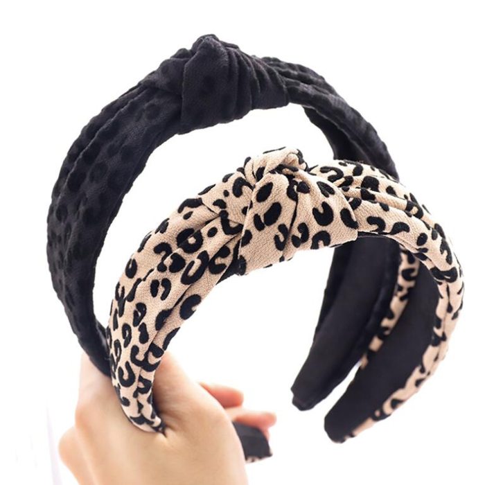PROLY New Fashion Women Headband Leopard Hairband Casual Turban Headwear Center Knot Hair Band Girls Hair Accessories