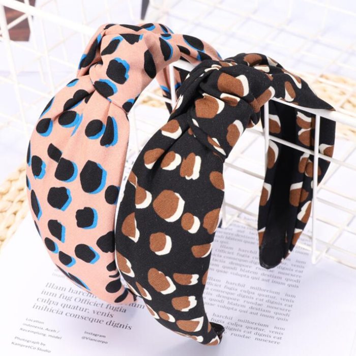 PROLY New Fashion Women Headband Leopard Hairband Casual Turban Headwear Center Knot Hair Band Girls Hair Accessories